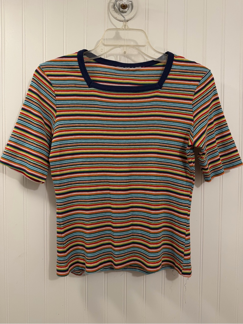 multicolor striped top